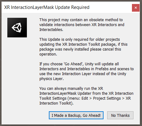 Update Interaction Layermask