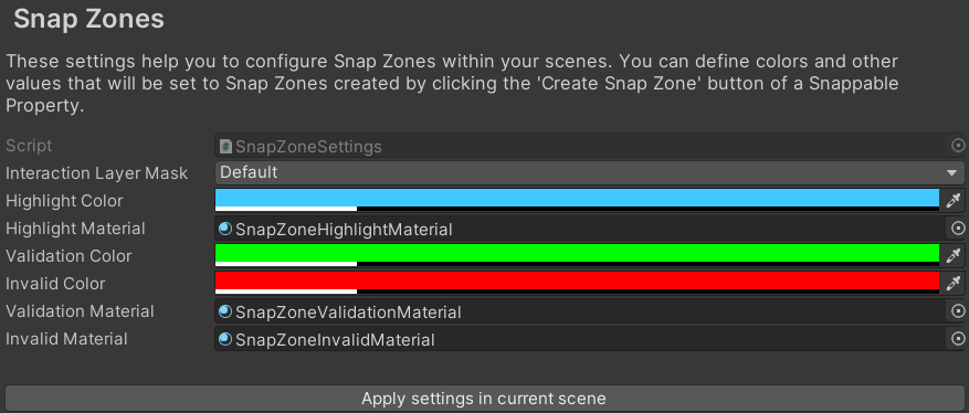 Snap Zone Settings